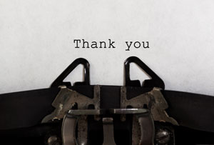 Thanks and gratitude go a long way in business